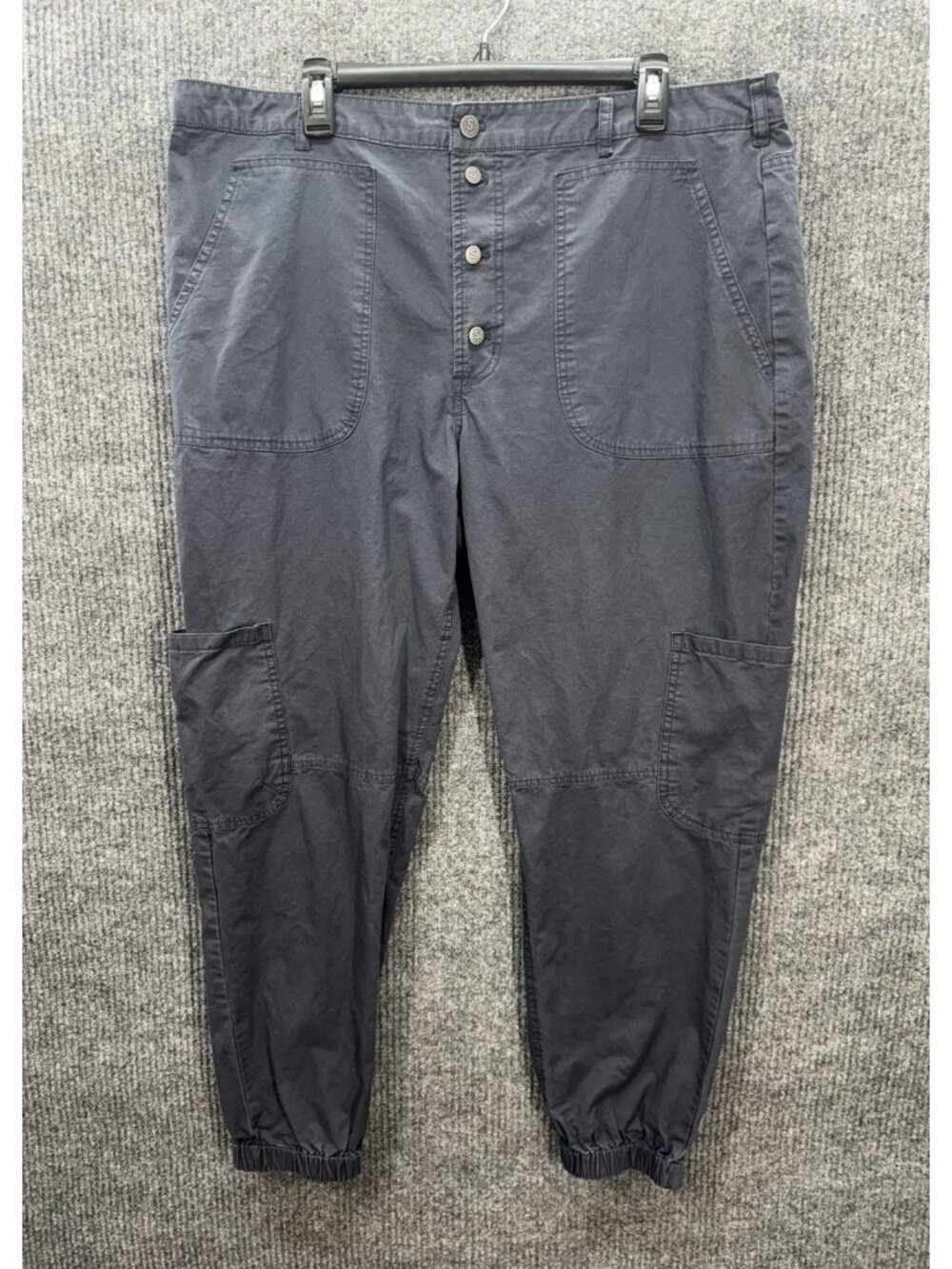 Sundance Julienne Cargo Joggers Pants Womens 16 Gray Button Fly Cotton Boho